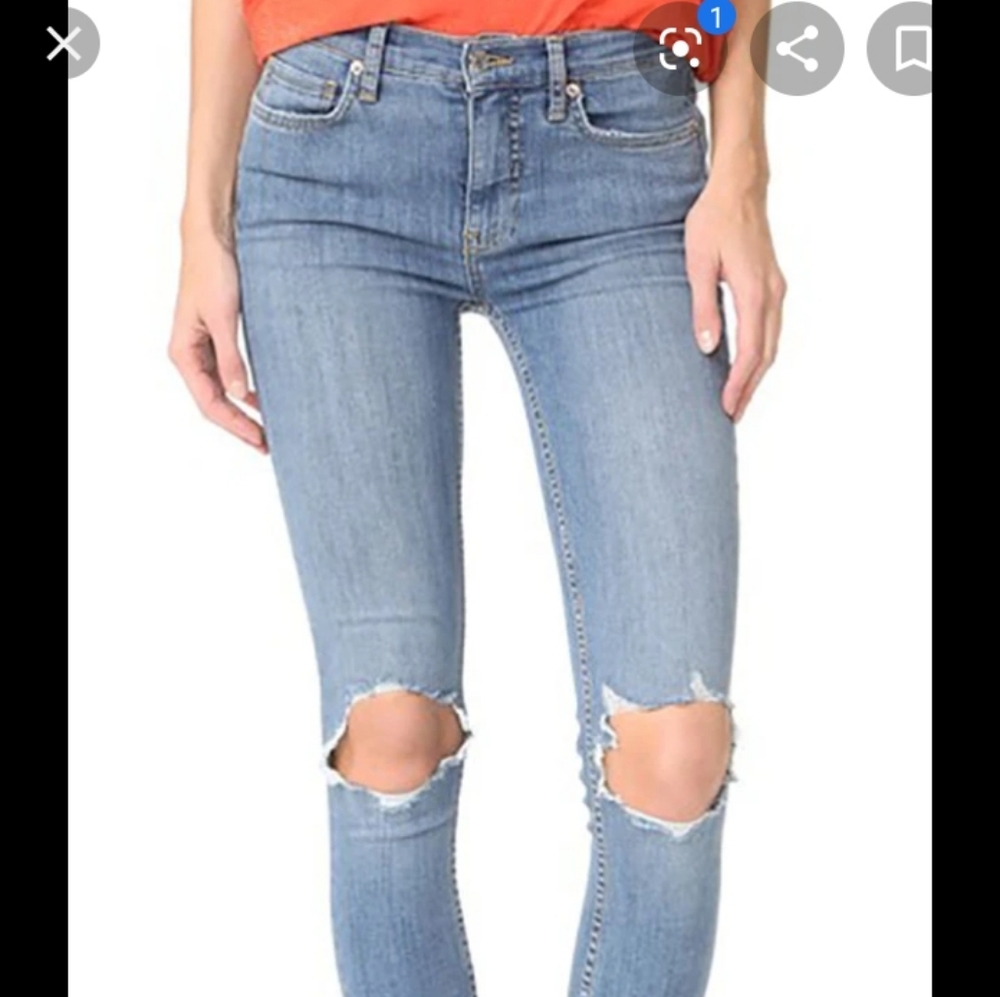 Free People Busted Knee Skinny Jeans Size 27